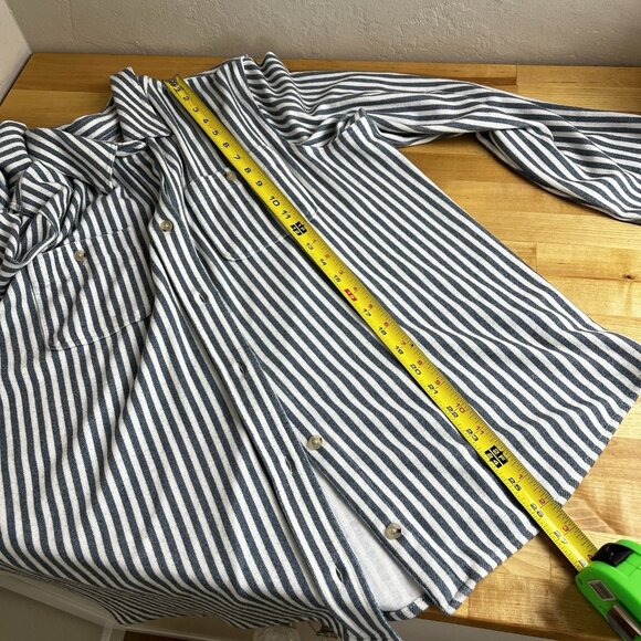 Faherty Legend Sweater Shirt Blue Striped Button-Up Long Sleeve Size Large (?) - Picture 12 of 12